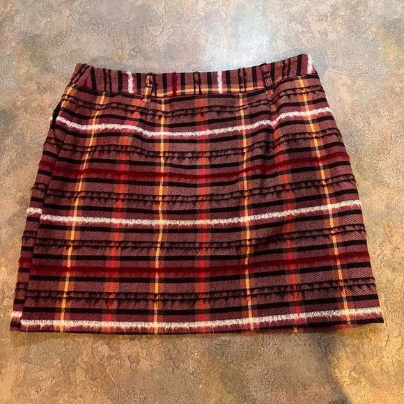 Plaid miniskirt pink orange skirt with pockets NWT Size 8 fall topshop skirt - Picture 6 of 6